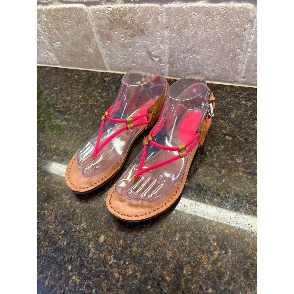 Coach Coco Leather Thong Sandals Hot Pink 6.5 B EUC - Picture 3 of 8